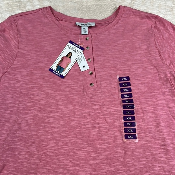 Nine West Pink Short Sleeve Tee - Picture 3 of 6